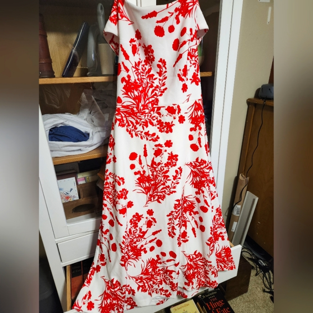 Calvin Klein Off Shoulder Formal Dress